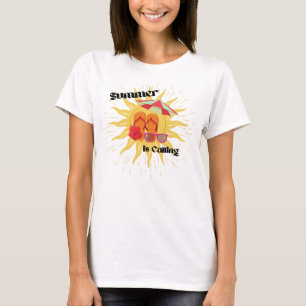 "Sommer ist anrufen" mit Sonnenschein und Strandau T-Shirt