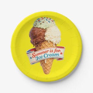 Sommer ist für Eiscreme Pappteller