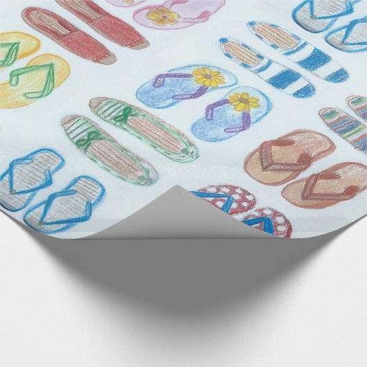 Sommer ist für Sandale-Packpapier Geschenkpapier (Ecke)