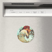 Sommer, Jahreszeiten, Mucha Magnet (In Situ (Geschirrspüler))