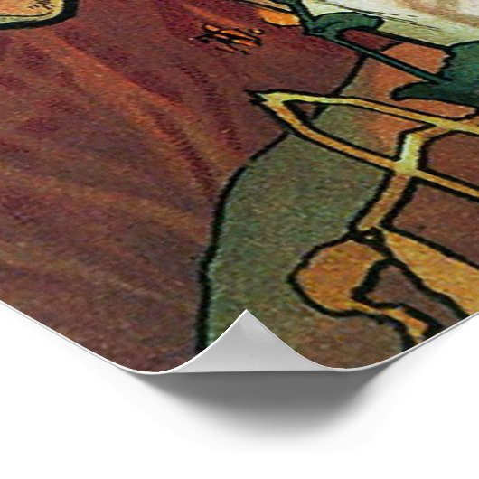 Sommer, Jahreszeiten, Mucha Poster (Ecke)