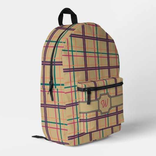 Sommer Kariert Bedruckter Rucksack (Rückseitige Ecke links)