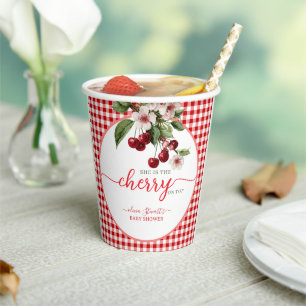 Sommer-Kariert-Kirsch-Themen-Baby-Party Pappbecher