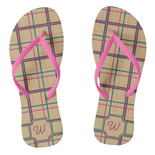 Sommer Karierte Flip Flops Badesandalen (Fußbett)
