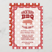 Sommer-kariertes Schwein-Braten-Hinterhof-Grill Einladung (Vorne/Hinten)