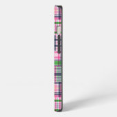 Sommer-Karo Rosa Madras Patchwork iPhone Hülle (Linke Seite)