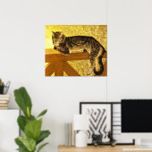 Sommer- Katze auf Balustrade von Theophile Steinle Poster (Heimbüro)