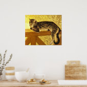 Sommer- Katze auf Balustrade von Theophile Steinle Poster (Küche)