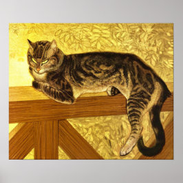 Sommer- Katze auf Balustrade von Theophile Steinle Poster