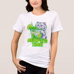 Sommer-Katzen-Miau-jito-Zeit! Feline Cocktail Frau Tri-Blend Shirt