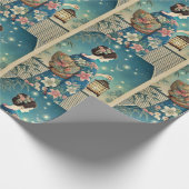 Sommer-Kimono & Glühwürmchen Geschenkpapier (Ecke)
