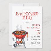 Sommer-Kinder-Geburtstags-BBQ-Party Einladung (Vorderseite)