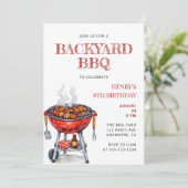 Sommer-Kinder-Geburtstags-BBQ-Party Einladung (Stehend Vorderseite)