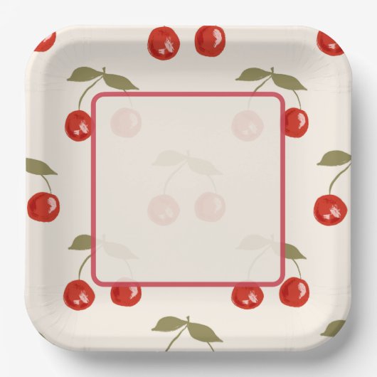 Sommer-Kirschen Pappteller (Vorderseite)