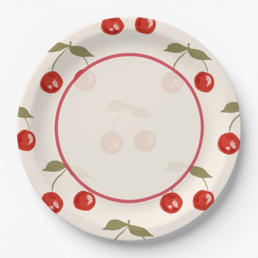 Sommer-Kirschen Pappteller (Vorderseite)