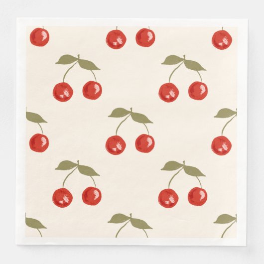 Sommer-Kirschen Serviette (Vorderseite)