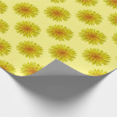 Sommer-kleine gelbe Löwenzahn-Blume auf Geschenkpapier (Ecke)