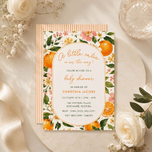 Sommer Kleine Süße Tangerine Blüten Baby Shower Einladung