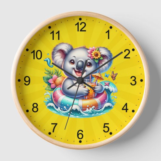Sommer-Koala-Sublimations-Clipart-97702 Uhr (Vorderseite)