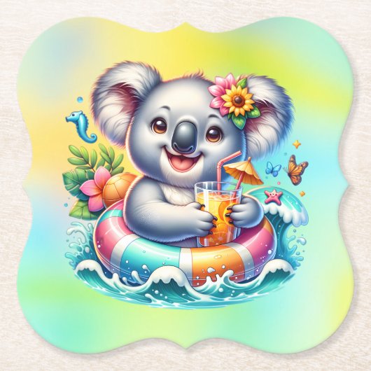 Sommer-Koala-Sublimations-Clipart-97702 Untersetzer (Vorderseite)