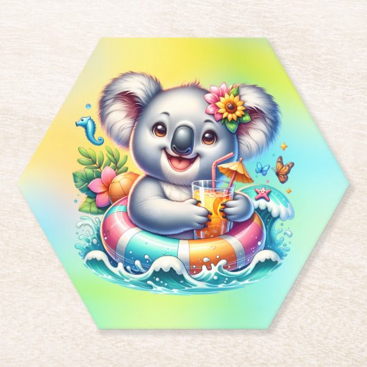 Sommer-Koala-Sublimations-Clipart-97702 Untersetzer (Vorderseite)