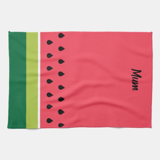 Sommer Korallen Rosa Grünes Wassermelone Frucht Sl Geschirrtuch (Horizontal)