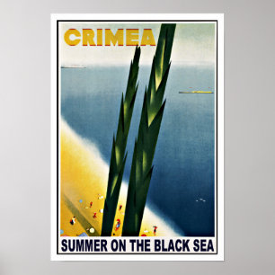 Sommer Krim Russland auf dem Schwarzen Meer Vintag Poster