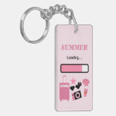 Sommer Lade Rosa Acryl Schlüsselanhänger (Vorderseite links)