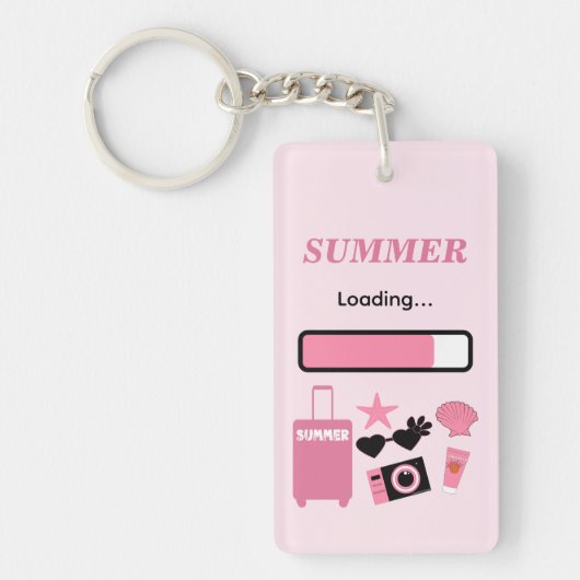 Sommer Lade Rosa Acryl Schlüsselanhänger (Vorderseite)