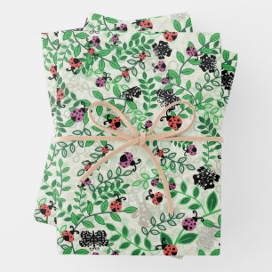 Sommer - Lady Bugs, Schmetterlinge und Blätter