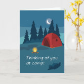 Sommer-Lager, das an Sie Zelt und Feuer denkt Karte (Gelbe Blume)