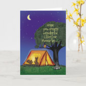 Sommer-Lager - Fräulein Sie - Gruß-Karte Karte (Gelbe Blume)