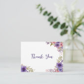 Sommer Lavendel rosa Blumenrahmen Danke Begleitkarte (Stehend Vorderseite)