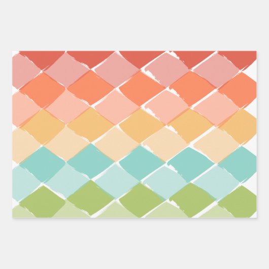 Sommer lebhafte Farben Diamantenkinder Geschenkpapier Set (Vorderseite 3)