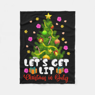 Sommer Lets Get Lit Weihnachten Im Juli Tropisches Fleecedecke