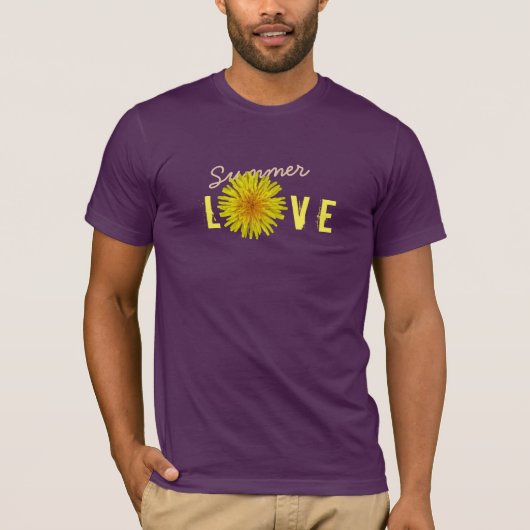 Sommer-Liebe-glückliche gelbe Blume alle Farben T-Shirt (Vorderseite)