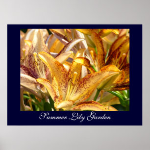 Sommer-Lilien-Garten-Kunst-Drucke Geschenke Orange Poster