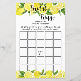 Sommer-Limonen-Zitrus-Hochzeitsdusche-Bingo-Party-