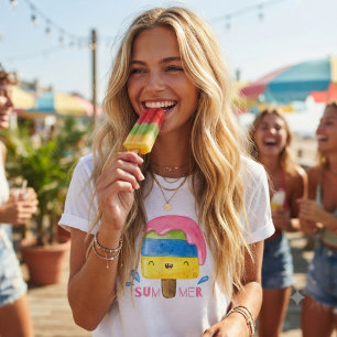 Sommer & lustiger verrückter Eisstiel T-Shirt