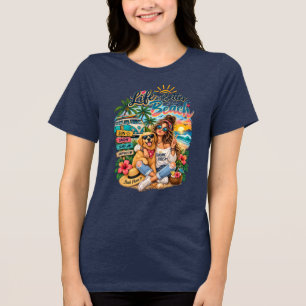 Sommer Mädchen mit süßem Hund – Sonnenschein & gut Tri-Blend Shirt