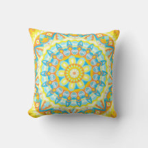 Sommer-Mandala Hellgelb Orange Boho Floral