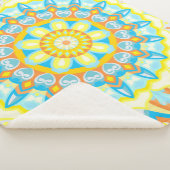 Sommer-Mandala Hellgelb Orange Cozy Boho Sherpadecke (3/4)