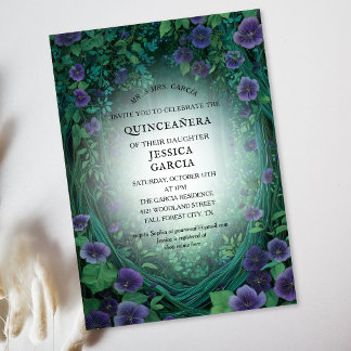 Sommer Märchen Verwunschener Wald Quinceañera Einladung