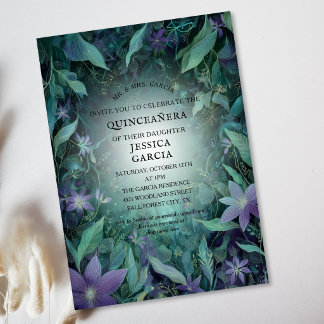 Sommer Märchen Verwunschener Wald Quinceañera Einladung
