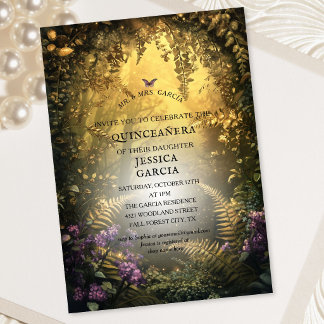 Sommer Märchen Verzauberter Wald Quinceañera Einladung