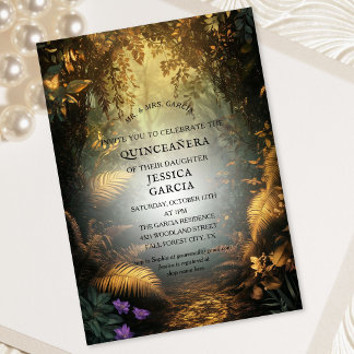 Sommer Märchen Verzauberter Wald Quinceañera Einladung