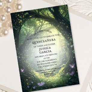 Sommer Märchen Verzauberter Wald Quinceañera  Einladung