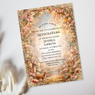 Sommer Märchen Verzauberter Wald Quinceañera Einladung