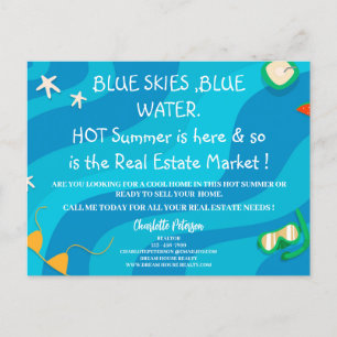 Sommer-Marketing-Aktion für Immobilien Postkarte