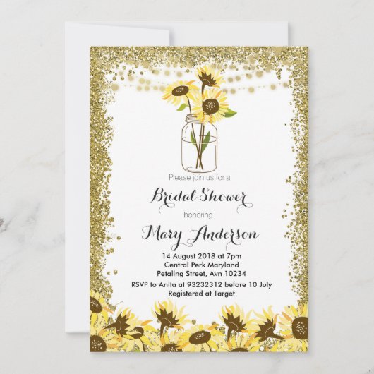 Sommer-Maurer-Glas-Brautparty-Einladung Einladung (Vorderseite)